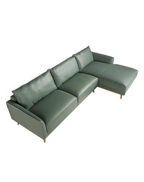 Divano a 5 posti con divano letto a destra verde/miele - 103x295x160 cm