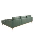 Divano a 5 posti con divano letto a destra verde/miele - 103x295x160 cm