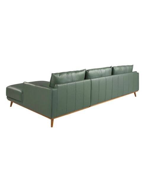 Divano a 5 posti con divano letto a destra verde/miele - 103x295x160 cm
