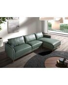 Divano a 5 posti con divano letto a destra verde/miele - 103x295x160 cm
