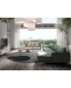 Divano a 5 posti con divano letto a destra verde/miele - 103x295x160 cm