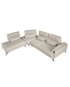 Canapé d'angle gauche 5 places sable/noir - 138x341x254 cm