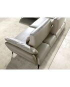 Canapé d'angle gauche 5 places sable/noir - 138x341x254 cm