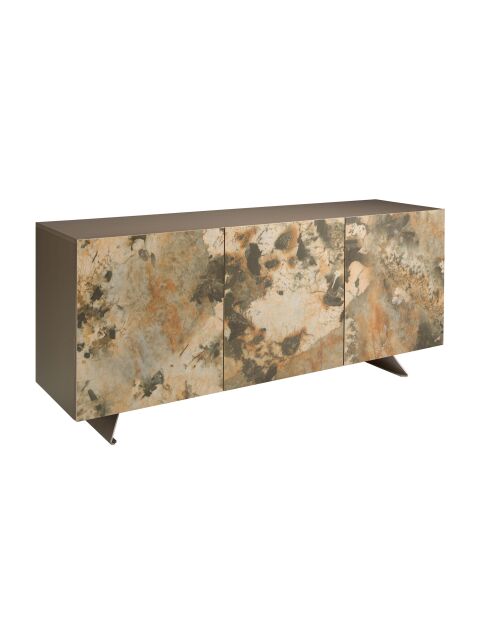 Buffet avec structure en MDF laqué beige/marron/taupe - 88x180x50 cm