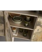 Buffet avec structure en MDF laqué beige/marron/taupe - 88x180x50 cm