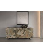Buffet avec structure en MDF laqué beige/marron/taupe - 88x180x50 cm
