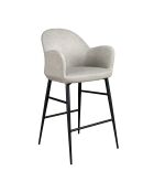 Badstoel met armleuningen lichtgrijs/zwart - 9x56x55 cm