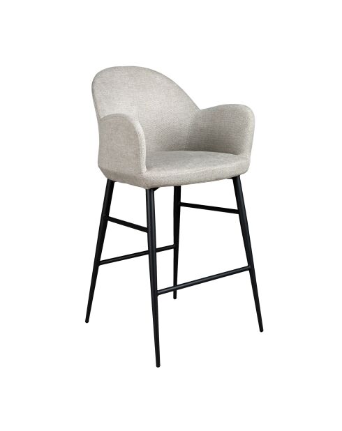 Badstoel met armleuningen lichtgrijs/zwart - 9x56x55 cm