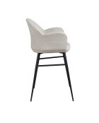 Badstoel met armleuningen lichtgrijs/zwart - 9x56x55 cm