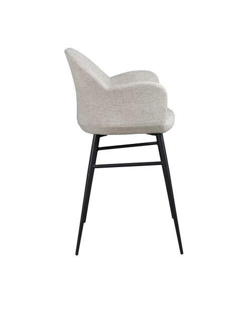 Badstoel met armleuningen lichtgrijs/zwart - 9x56x55 cm