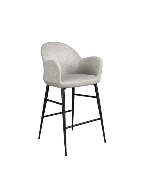 Badstoel met armleuningen lichtgrijs/zwart - 9x56x55 cm