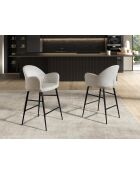 Badstoel met armleuningen lichtgrijs/zwart - 9x56x55 cm