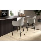 Badstoel met armleuningen lichtgrijs/zwart - 9x56x55 cm