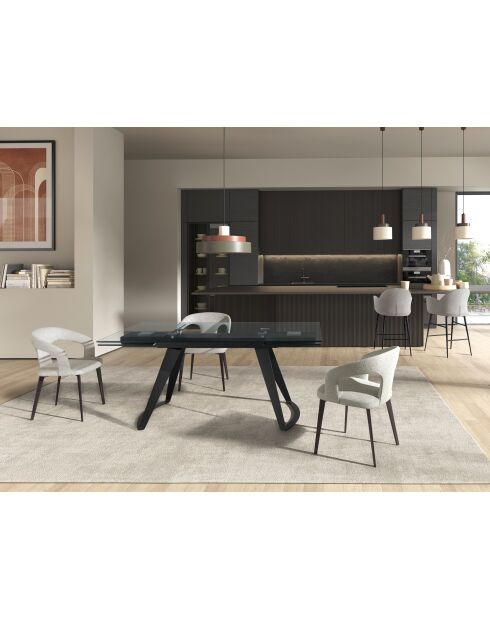 Chaise de bat avec accoudoirs  gris clair/noir - 9x56x55 cm