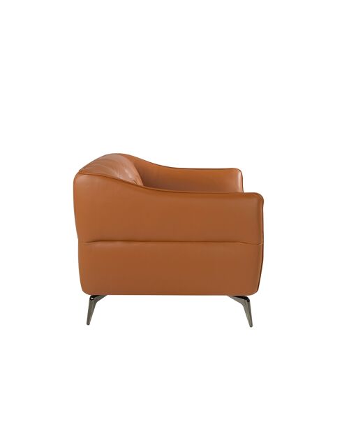 Chester 2-zitsbank leer bruin/staal - 48x171x95 cm