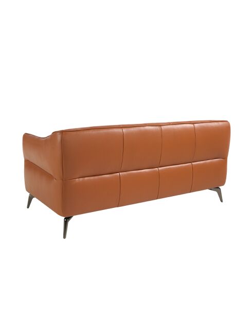 Chester 2-zitsbank leer bruin/staal - 48x171x95 cm