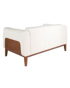 2-Sitzer-Sofa in Weiß/Nussbaum - 51x159x92 cm
