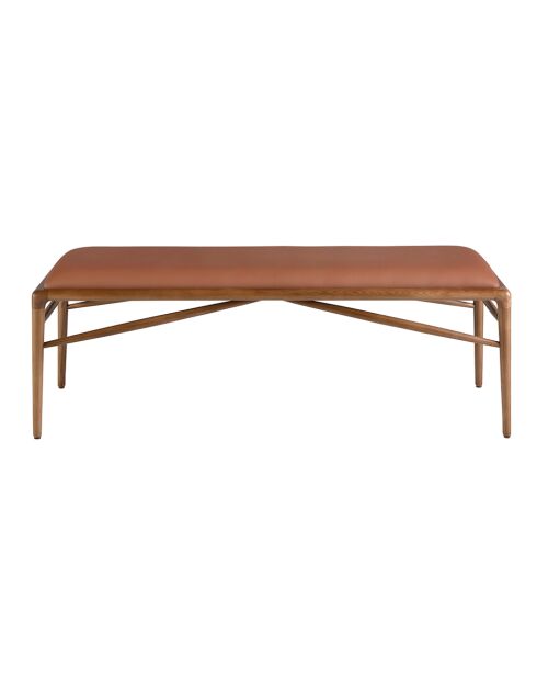 Panca in ecopelle marrone marrone/noce - 23x130x40 cm