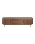 Meuble TV  avec structure en bois plaqué noyer/or - 88x220x45 cm