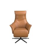 Fauteuil en Cuir pivotant avec accoudoirs  marron/noir - 45x78x70 cm