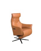 Fauteuil en Cuir pivotant avec accoudoirs  marron/noir - 45x78x70 cm