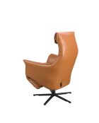 Fauteuil en Cuir pivotant avec accoudoirs  marron/noir - 45x78x70 cm