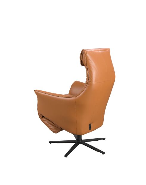 Fauteuil en Cuir pivotant avec accoudoirs  marron/noir - 45x78x70 cm
