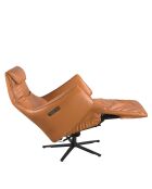 Fauteuil en Cuir pivotant avec accoudoirs  marron/noir - 45x78x70 cm