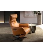 Fauteuil en Cuir pivotant avec accoudoirs  marron/noir - 45x78x70 cm