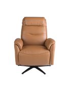 Fauteuil de relaxation en Cuir pivotant avec accoudoirs  marron/noir - 49x78x96 cm