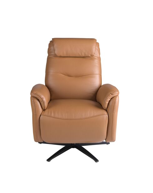 Fauteuil de relaxation en Cuir pivotant avec accoudoirs  marron/noir - 49x78x96 cm
