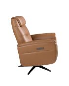 Fauteuil de relaxation en Cuir pivotant avec accoudoirs  marron/noir - 49x78x96 cm