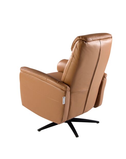 Fauteuil de relaxation en Cuir pivotant avec accoudoirs  marron/noir - 49x78x96 cm