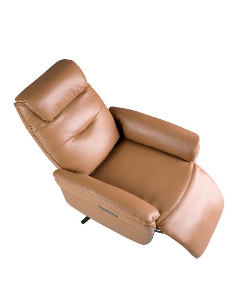 Fauteuil de relaxation en Cuir pivotant avec accoudoirs  marron/noir - 49x78x96 cm