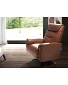 Fauteuil de relaxation en Cuir pivotant avec accoudoirs  marron/noir - 49x78x96 cm