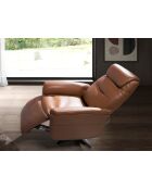 Fauteuil de relaxation en Cuir pivotant avec accoudoirs  marron/noir - 49x78x96 cm