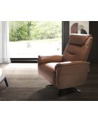 Fauteuil de relaxation en Cuir pivotant avec accoudoirs  marron/noir - 49x78x96 cm