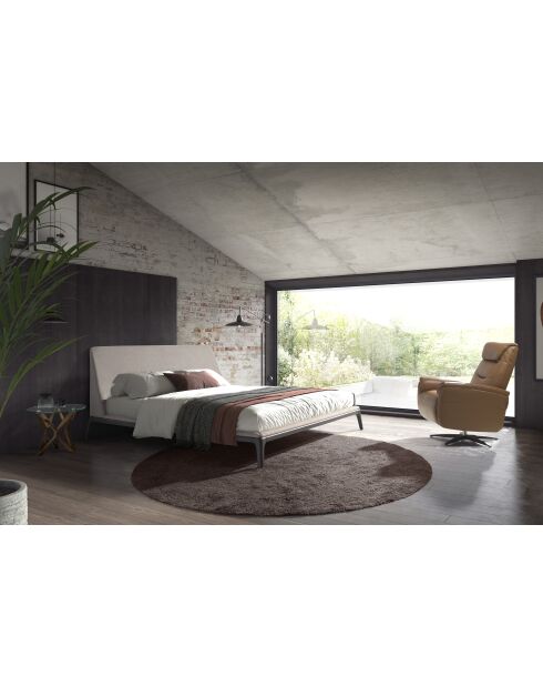 Fauteuil de relaxation en Cuir pivotant avec accoudoirs marron/noir - 49x78x96 cm