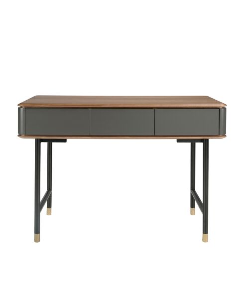 Consolle in MDF grigio scuro grigio scuro/noce/oro finitura opaca - 44x120x50 cm