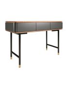 Consolle in MDF grigio scuro grigio scuro/noce/oro finitura opaca - 44x120x50 cm