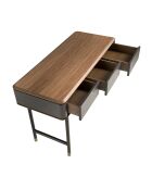 Consolle in MDF grigio scuro grigio scuro/noce/oro finitura opaca - 44x120x50 cm