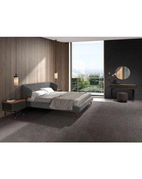 Consolle in MDF grigio scuro grigio scuro/noce/oro finitura opaca - 44x120x50 cm