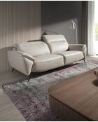 Divano in pelle tortora - 223x107x107 cm