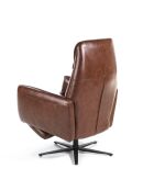 Poltrona rilassante girevole in pelle con braccioli marrone/nero - 32x79x83 cm