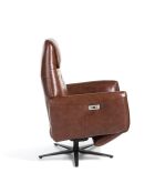 Poltrona rilassante girevole in pelle con braccioli marrone/nero - 32x79x83 cm