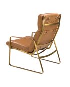 Fauteuil en Cuir avec accoudoirs  chameau/or - 24x69x89 cm