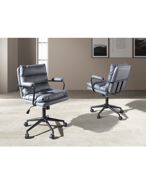 Grijs/zwarte draaibare bureaufauteuil - 10x59x63 cm