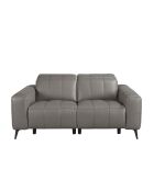 2-zits relax leren bank grijs/zwart - 90x176x110 cm
