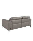 2-zits relax leren bank grijs/zwart - 90x176x110 cm