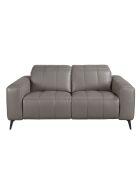 2-zits relax leren bank grijs/zwart - 90x176x110 cm